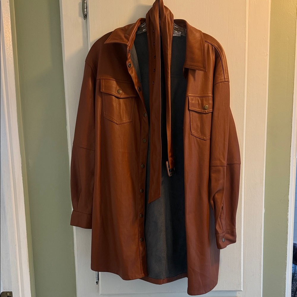 Shoe Dazzle Brown Lightweight Shirt Jacket